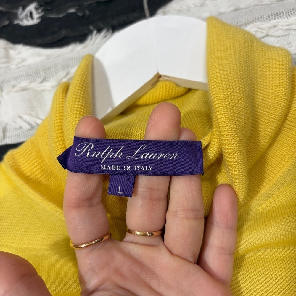 Polo Ralph Lauren Purple Label 100% Cashmere Turtleneck Sweater Women’s Sz L - Picture 9 of 14